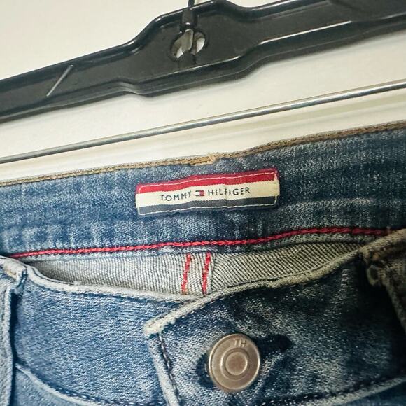 TOMMY HILFIGER Women's Medium Wash Patchwork Y2K Boyfriend Denim Jeans Size 8 - Picture 8 of 13